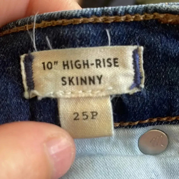 Madewell Women’s Size 25 Petite 10" High-Rise Skinny Jeans in Coronet Wash NG847 - Picture 5 of 9